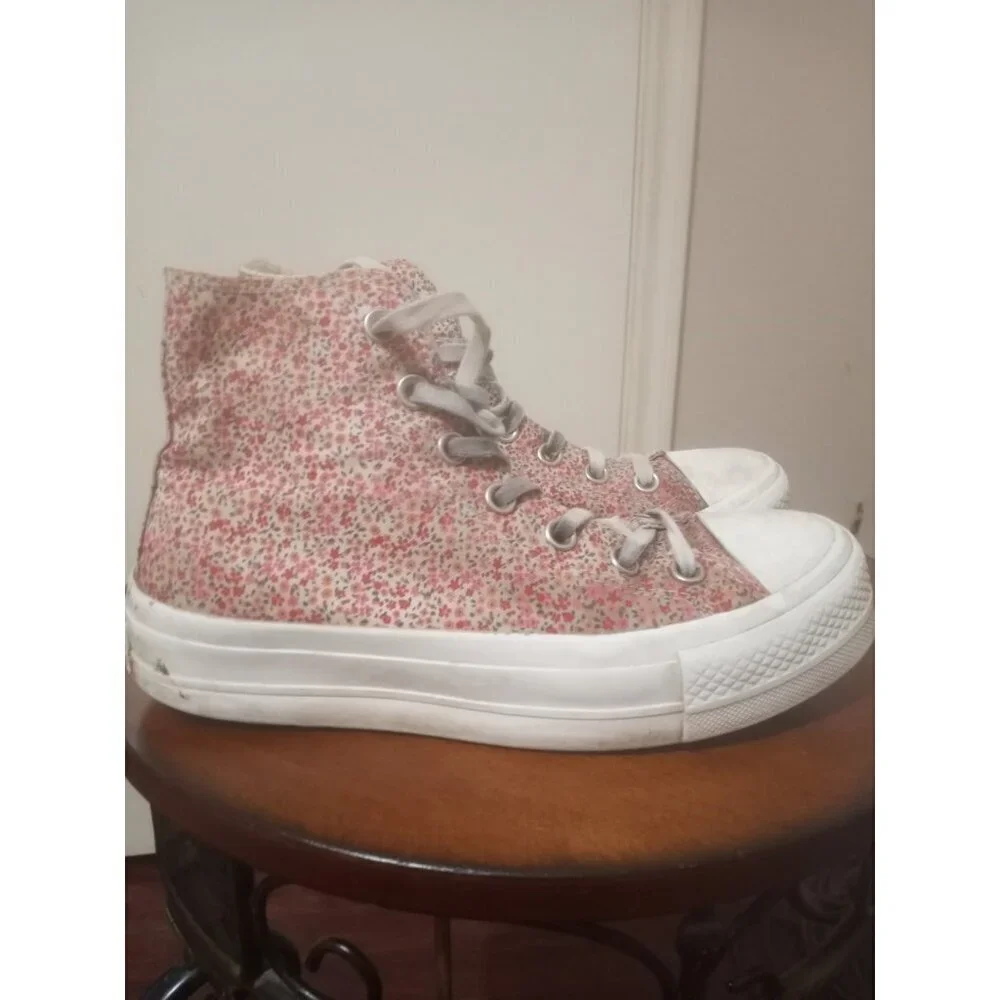Converse All Star Lift Platform Trainers Womens Size 7 Ditsy Floral Shoes